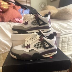 Jordan Kids Sneakers White and Dark Purple
